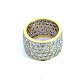 18KT Yellow Gold 6.25CT Diamond Cigar Band KFK Jewelers Los Angeles