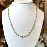 18KT yellow gold emerald bead necklace 18 inches KFK Jewelers Los Angeles