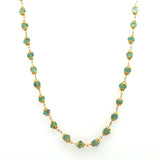 18KT yellow gold emerald bead necklace 18 inches KFK Jewelers Los Angeles