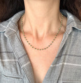18KT yellow gold emerald bead necklace 18 inches KFK Jewelers Los Angeles