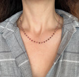 18KT Yellow Gold Ruby Bead Necklace