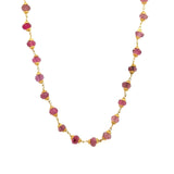 18KT Yellow Gold Ruby Bead Necklace