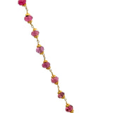 18KT Yellow Gold Ruby Bead Necklace