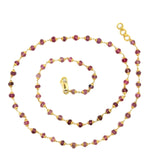 18KT Yellow Gold Ruby Bead Necklace
