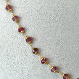 18KT Yellow Gold Ruby Bead Necklace