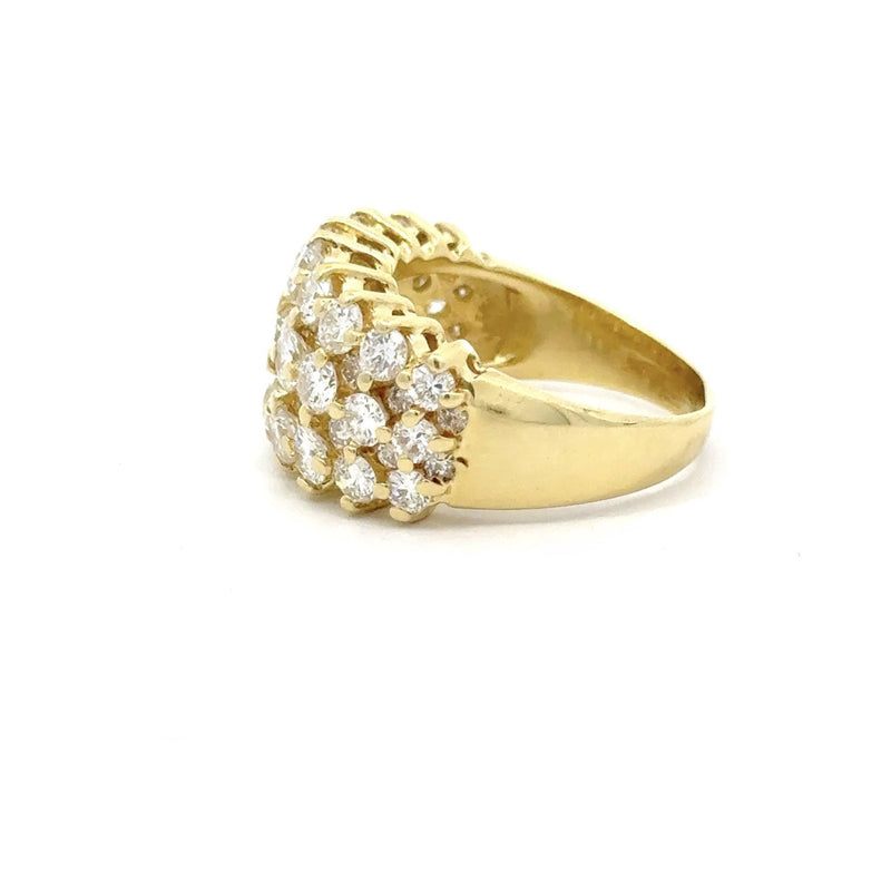 18KT Yellow Gold 4.04CT Diamond Honeycomb Ring - KFK, Inc.