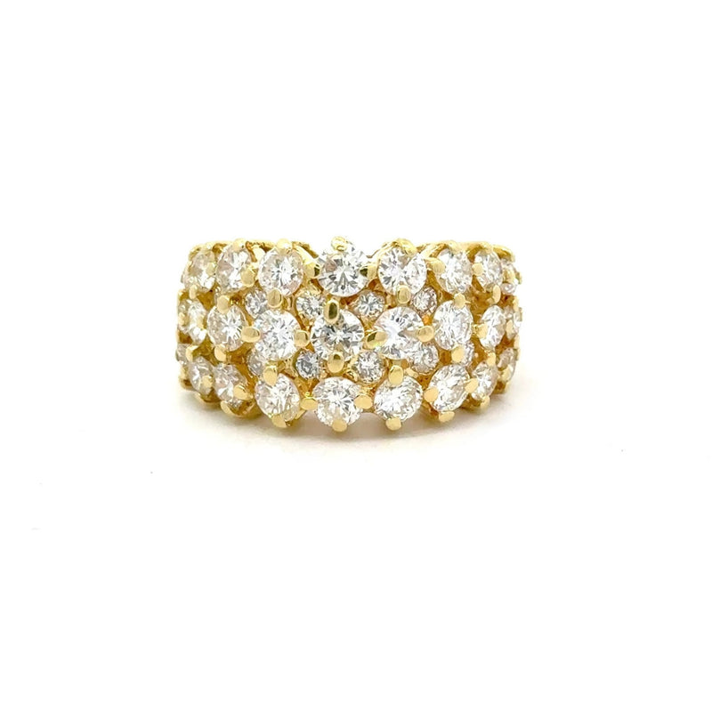 18KT Yellow Gold 4.04CT Diamond Honeycomb Ring - KFK, Inc.