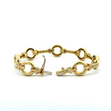 18KT Yellow Gold Circle Bar Link Diamond Bracelet - KFK, Inc.