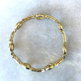 18KT Yellow Gold Circle Bar Link Diamond Bracelet - KFK, Inc.
