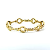 18KT Yellow Gold Circle Bar Link Diamond Bracelet - KFK, Inc.