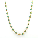 18KT Yellow Gold Emerald Bead Necklace - KFK, Inc.
