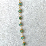 18KT Yellow Gold Emerald Bead Necklace - KFK, Inc.