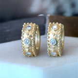18KT Yellow Gold Etruscan Style Hoop Earrings - KFK, Inc.