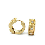 18KT Yellow Gold Etruscan Style Hoop Earrings - KFK, Inc.