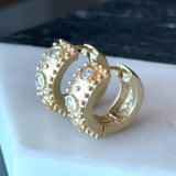 18KT Yellow Gold Etruscan Style Hoop Earrings - KFK, Inc.