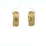 18KT Yellow Gold Etruscan Style Hoop Earrings - KFK, Inc.