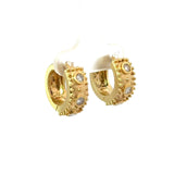 18KT Yellow Gold Etruscan Style Hoop Earrings - KFK, Inc.