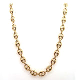 18KT Yellow Gold Puffed Mariner Link Chain, 23.5 Inches - KFK, Inc.
