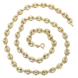 18KT Yellow Gold Puffed Mariner Link Chain, 23.5 Inches - KFK, Inc.