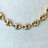 18KT Yellow Gold Puffed Mariner Link Chain, 23.5 Inches - KFK, Inc.