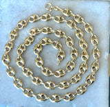 18KT Yellow Gold Puffed Mariner Link Chain, 23.5 Inches - KFK, Inc.