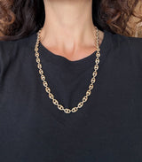 18KT Yellow Gold Puffed Mariner Link Chain, 23.5 Inches - KFK, Inc.