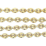 18KT Yellow Gold Puffed Mariner Link Chain, 23.5 Inches - KFK, Inc.