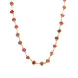 18KT Yellow Gold Ruby Bead Necklace - KFK, Inc.