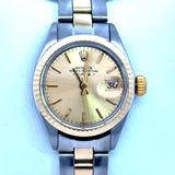 Rolex Ladies Date 26mm Two Tone  14KT yellow gold and stainless steel watch from 1971 KFK Jewelers Los Angeles