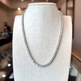 19.10CT diamond tennis necklace set in 18KT white gold 17 inches long KFK Jewelers Los Angeles
