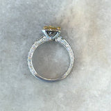 2.05CT Light Fancy Yellow Diamond Ring, 18KT White Gold - KFK, Inc.