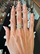 2.05CT Light Fancy Yellow Diamond Ring, 18KT White Gold - KFK, Inc.