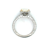2.05CT Light Fancy Yellow Diamond Ring, 18KT White Gold - KFK, Inc.