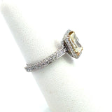 2.05CT Light Fancy Yellow Diamond Ring, 18KT White Gold - KFK, Inc.