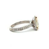 2.05CT Light Fancy Yellow Diamond Ring, 18KT White Gold - KFK, Inc.