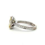 2.05CT Light Fancy Yellow Diamond Ring, 18KT White Gold - KFK, Inc.