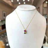 2.82CT Watermelon Tourmaline Pendant Necklace - KFK, Inc.