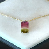 2.82CT Watermelon Tourmaline Pendant Necklace - KFK, Inc.