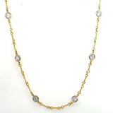 3.10CT Bezel - Set Diamond Station Necklace, 18KT Yellow Gold - KFK, Inc.