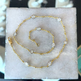 3.10CT Bezel - Set Diamond Station Necklace, 18KT Yellow Gold - KFK, Inc.