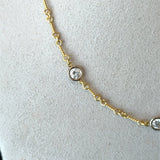 3.10CT Bezel - Set Diamond Station Necklace, 18KT Yellow Gold - KFK, Inc.