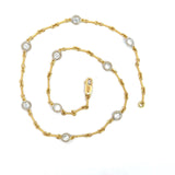 3.10CT Bezel - Set Diamond Station Necklace, 18KT Yellow Gold - KFK, Inc.