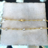 3.10CT Bezel - Set Diamond Station Necklace, 18KT Yellow Gold - KFK, Inc.