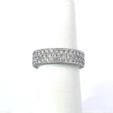 3.46CT 3 - Sided Pavé Diamond Eternity Band in 18KT White Gold, Size 6.5 - KFK, Inc.