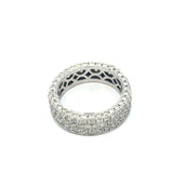 3.46CT 3 - Sided Pavé Diamond Eternity Band in 18KT White Gold, Size 6.5 - KFK, Inc.