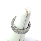 3.46CT 3 - Sided Pavé Diamond Eternity Band in 18KT White Gold, Size 6.5 - KFK, Inc.