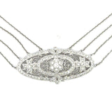 4.0CT Diamond Station Choker Necklace, 18KT White Gold - KFK, Inc.