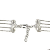 4.0CT Diamond Station Choker Necklace, 18KT White Gold - KFK, Inc.