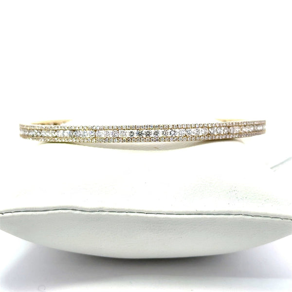 4.79CT 3 - Row Diamond Bangle, 14KT Yellow Gold - KFK, Inc.