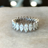Platinum 4.00CT marquise diamond eternity band size 8 KFK Jewelers Los Angeles